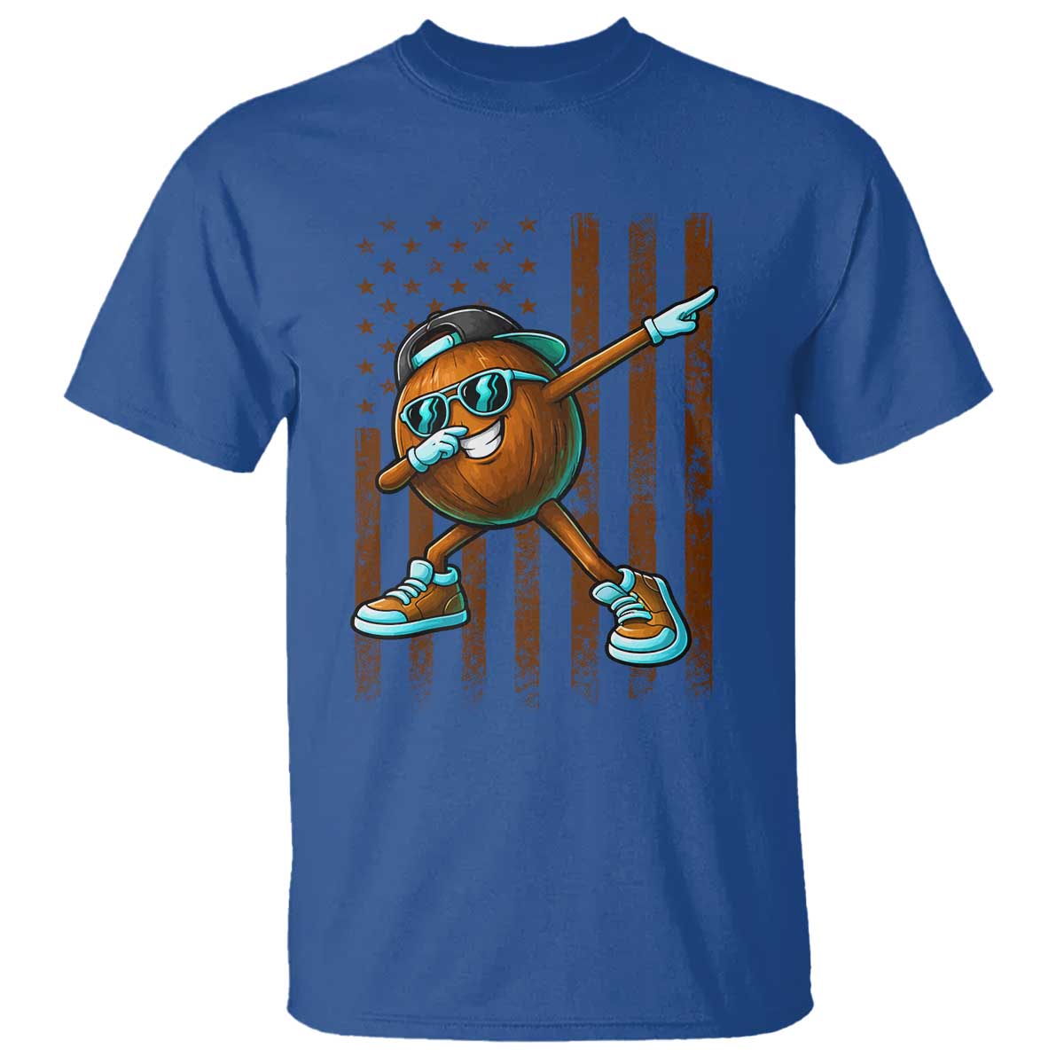 Dabbing Coconut T Shirt Retro American Flag Fruit Lover