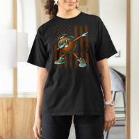 Dabbing Coconut T Shirt For Women Retro American Flag Fruit Lover
