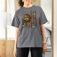Dabbing Coconut T Shirt For Women Retro American Flag Fruit Lover