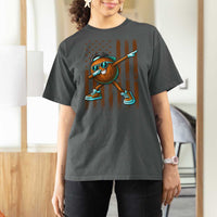 Dabbing Coconut T Shirt For Women Retro American Flag Fruit Lover