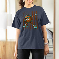 Dabbing Coconut T Shirt For Women Retro American Flag Fruit Lover
