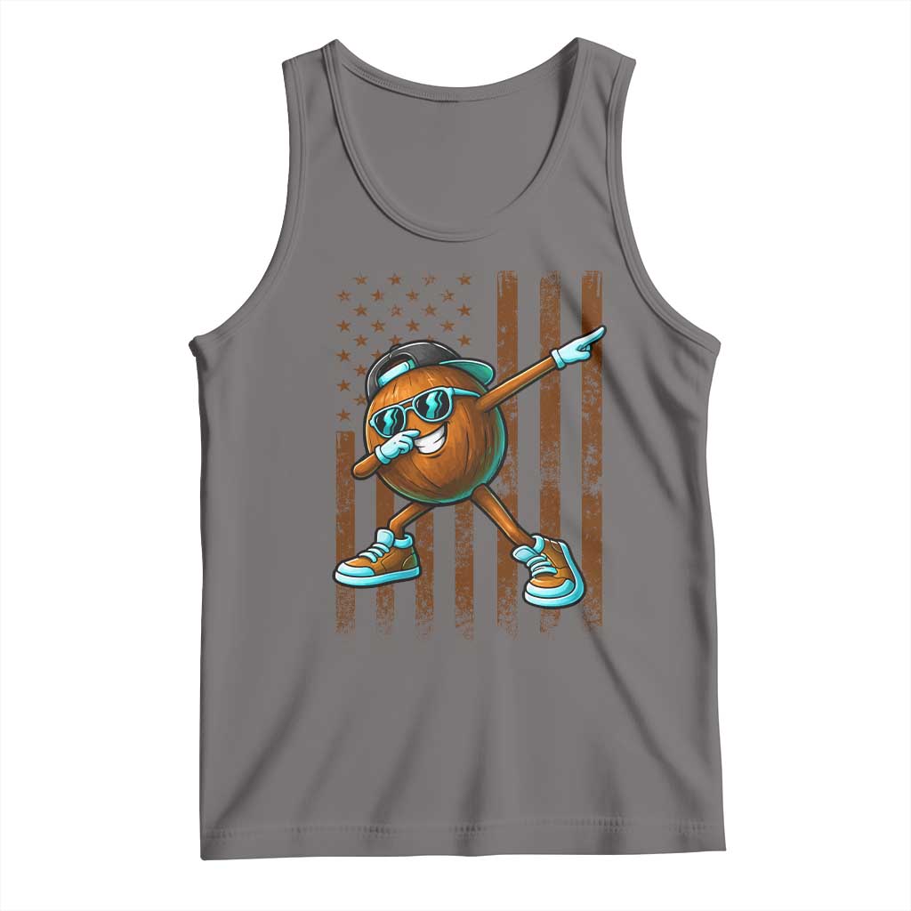 Dabbing Coconut Tank Top Retro American Flag Fruit Lover