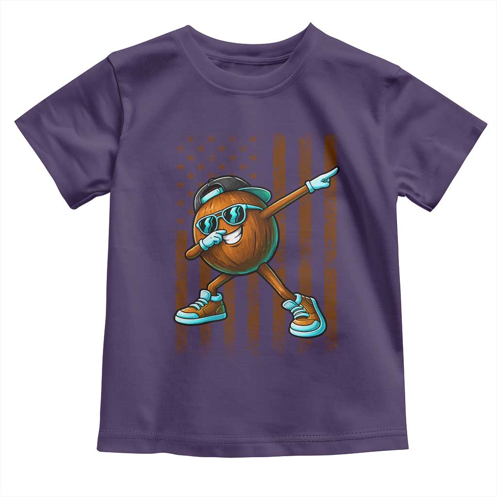 Dabbing Coconut Toddler T Shirt Retro American Flag Fruit Lover