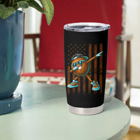 Dabbing Coconut Tumbler Cup Retro American Flag Fruit Lover