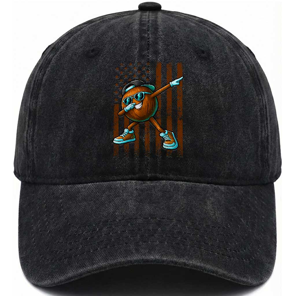 Dabbing Coconut Washed Cotton Baseball Cap Retro American Flag Fruit Lover