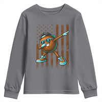 Dabbing Coconut Youth Sweatshirt Retro American Flag Fruit Lover