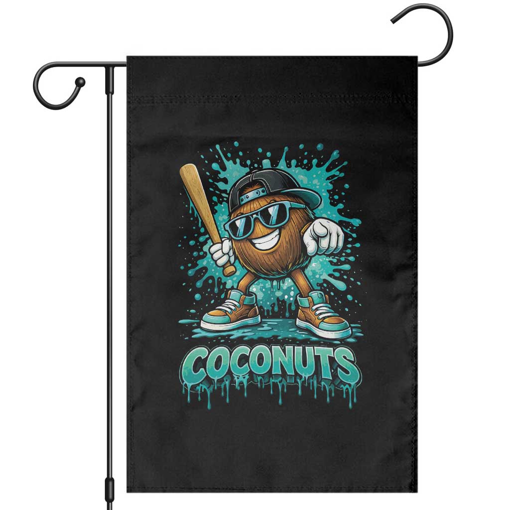 Baseball Coconut Garden Flag Funny Graffiti Splatter Sports