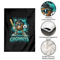 Baseball Coconut Garden Flag Funny Graffiti Splatter Sports