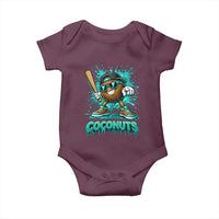 Baseball Coconut Baby Onesie Funny Graffiti Splatter Sports