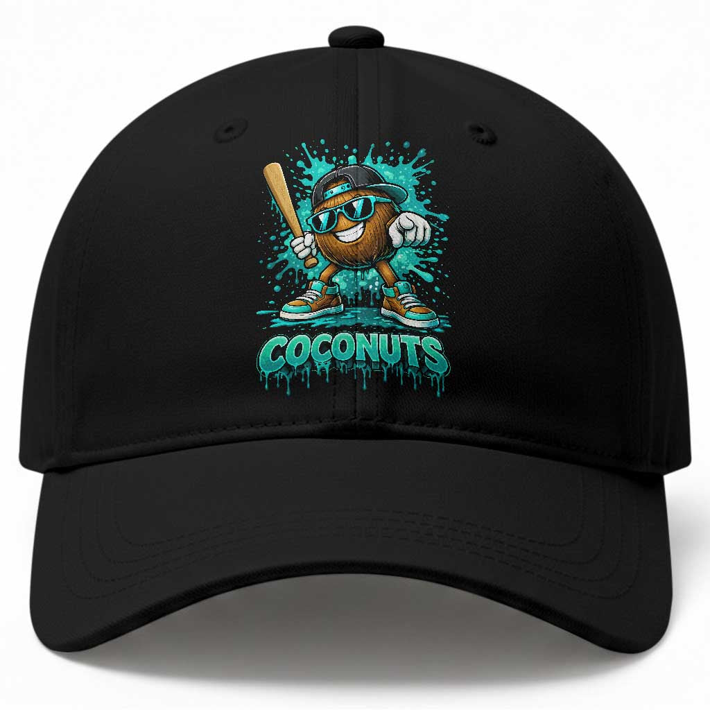 Baseball Coconut Baseball Cap Funny Graffiti Splatter Sports