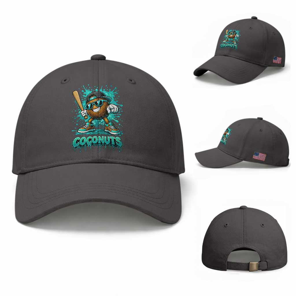 Baseball Coconut Baseball Cap Funny Graffiti Splatter Sports
