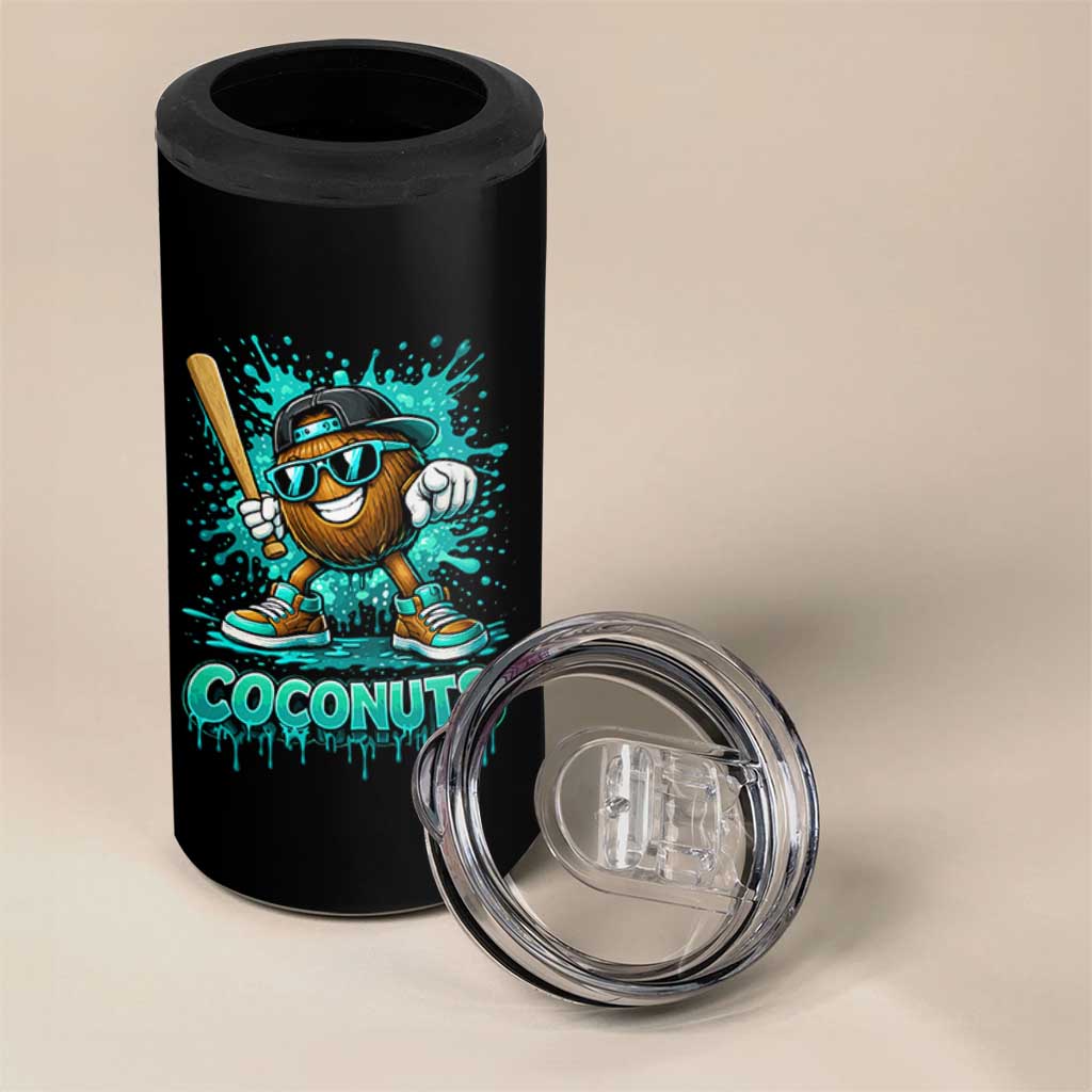 Baseball Coconut 4 in 1 Can Cooler Tumbler Funny Graffiti Splatter Sports