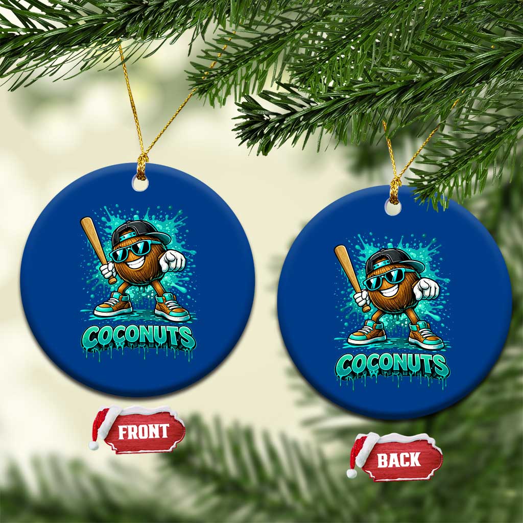 Baseball Coconut Ceramic Ornament Funny Graffiti Splatter Sports