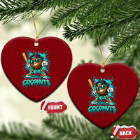 Baseball Coconut Ceramic Ornament Funny Graffiti Splatter Sports