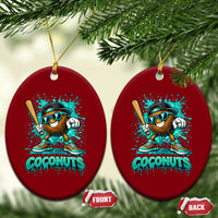 Baseball Coconut Ceramic Ornament Funny Graffiti Splatter Sports