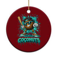 Baseball Coconut Ceramic Ornament Funny Graffiti Splatter Sports