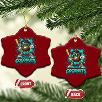 Baseball Coconut Ceramic Ornament Funny Graffiti Splatter Sports