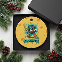 Baseball Coconut Ceramic Ornament Funny Graffiti Splatter Sports