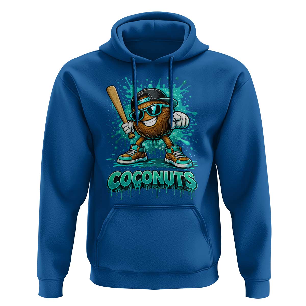 Baseball Coconut Hoodie Funny Graffiti Splatter Sports