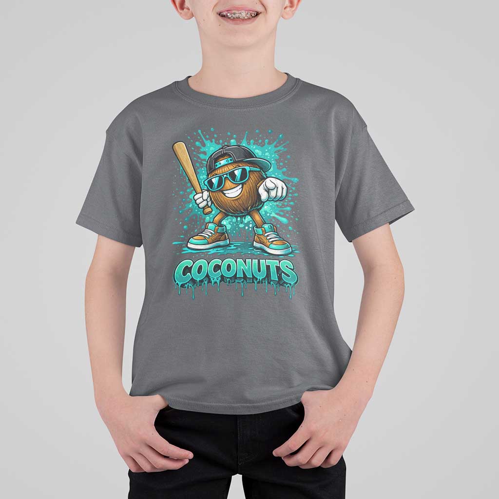 Baseball Coconut T Shirt For Kid Funny Graffiti Splatter Sports