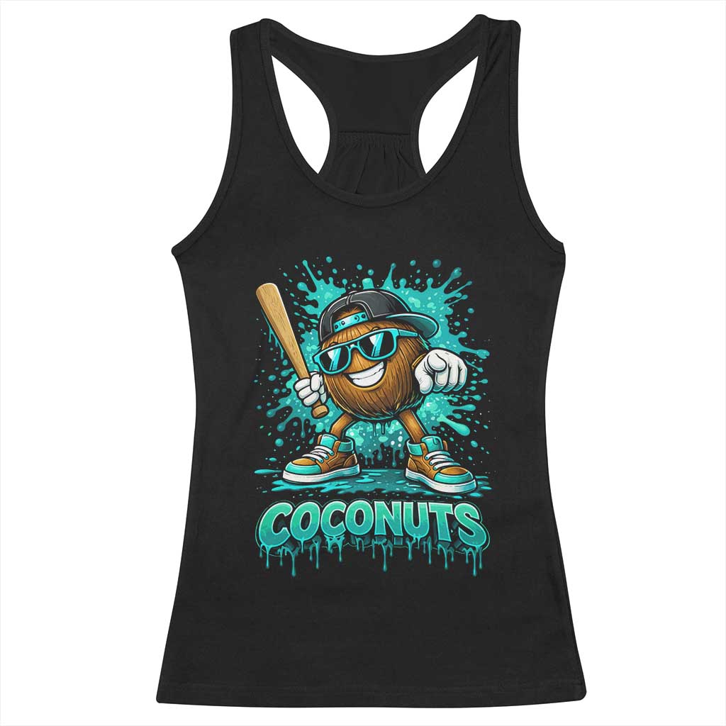 Baseball Coconut Racerback Tank Top Funny Graffiti Splatter Sports