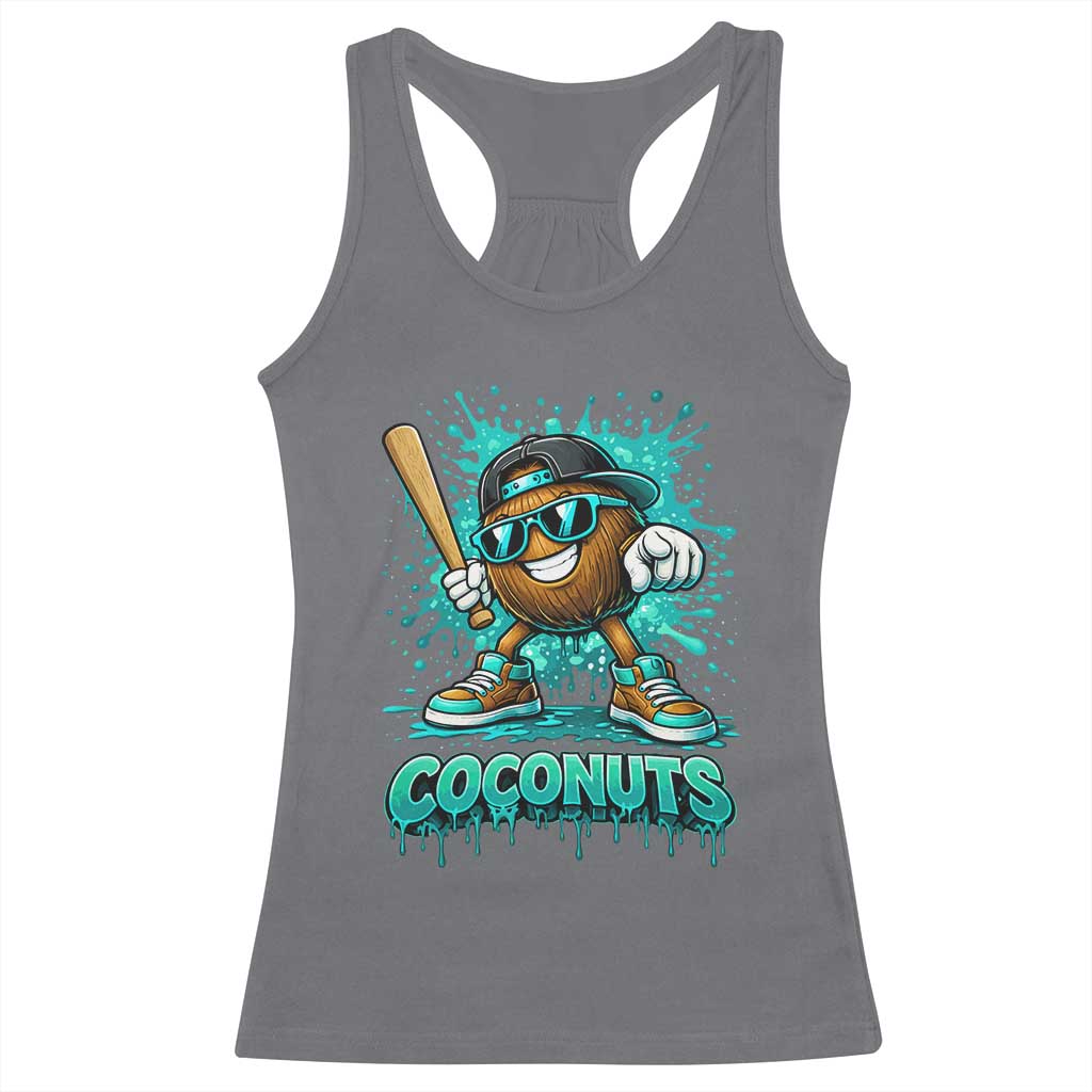 Baseball Coconut Racerback Tank Top Funny Graffiti Splatter Sports