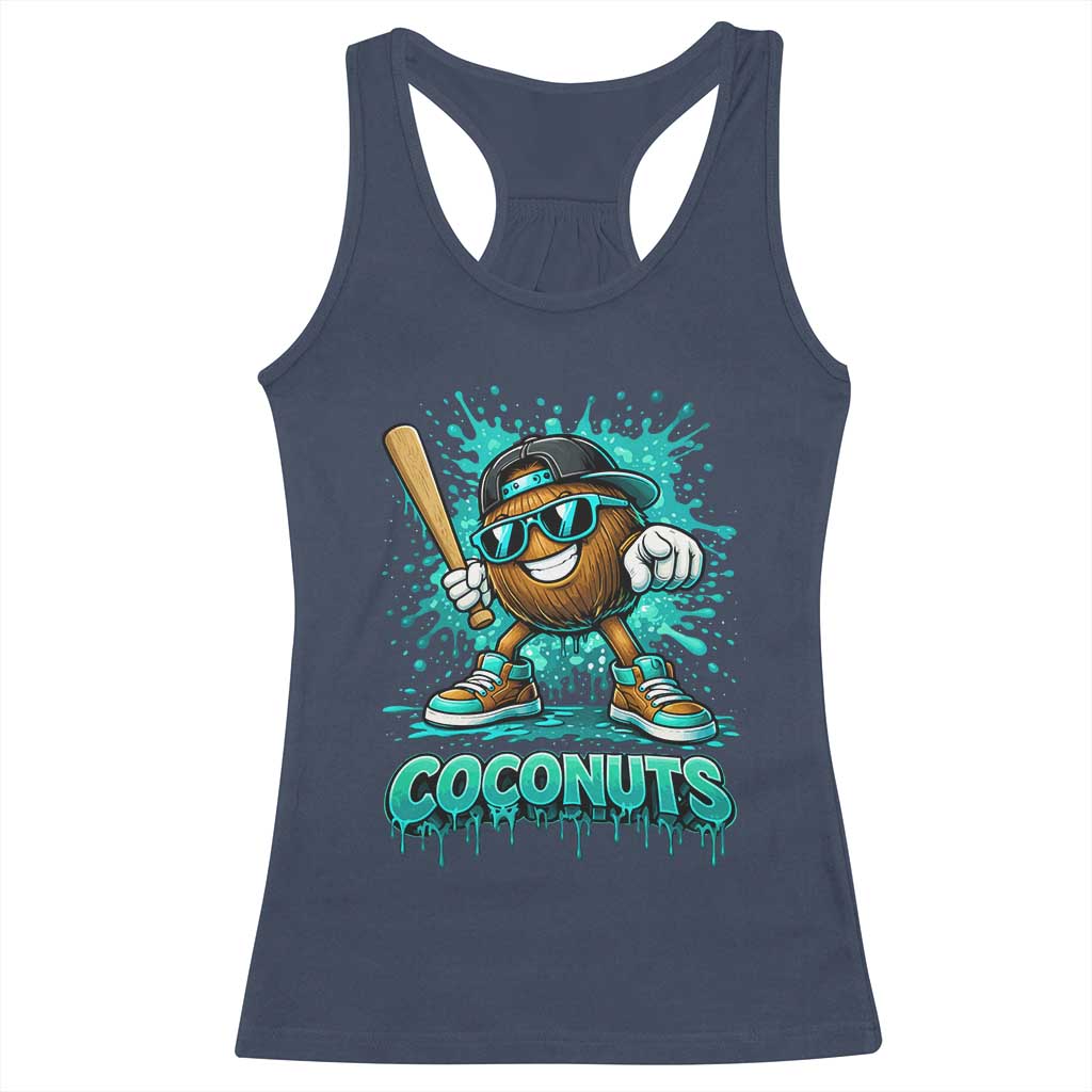 Baseball Coconut Racerback Tank Top Funny Graffiti Splatter Sports