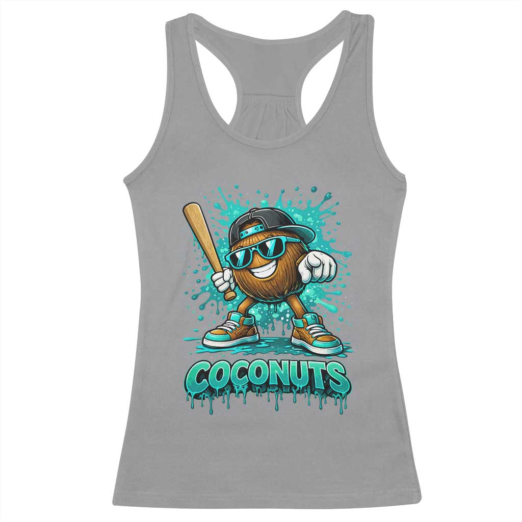 Baseball Coconut Racerback Tank Top Funny Graffiti Splatter Sports