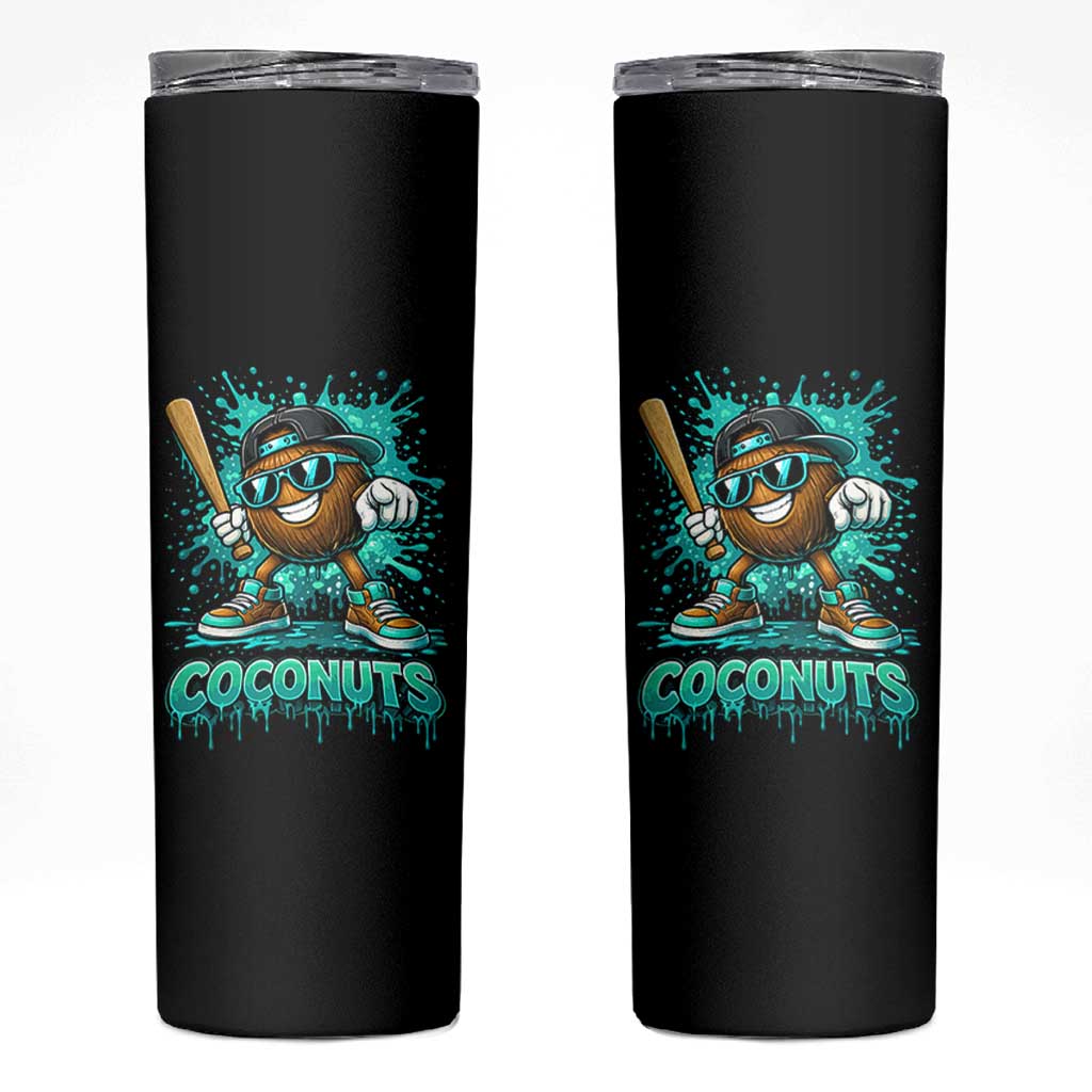 Baseball Coconut Skinny Tumbler Funny Graffiti Splatter Sports