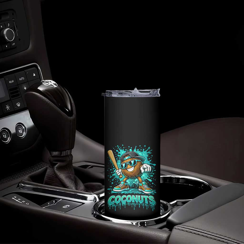 Baseball Coconut Skinny Tumbler Funny Graffiti Splatter Sports