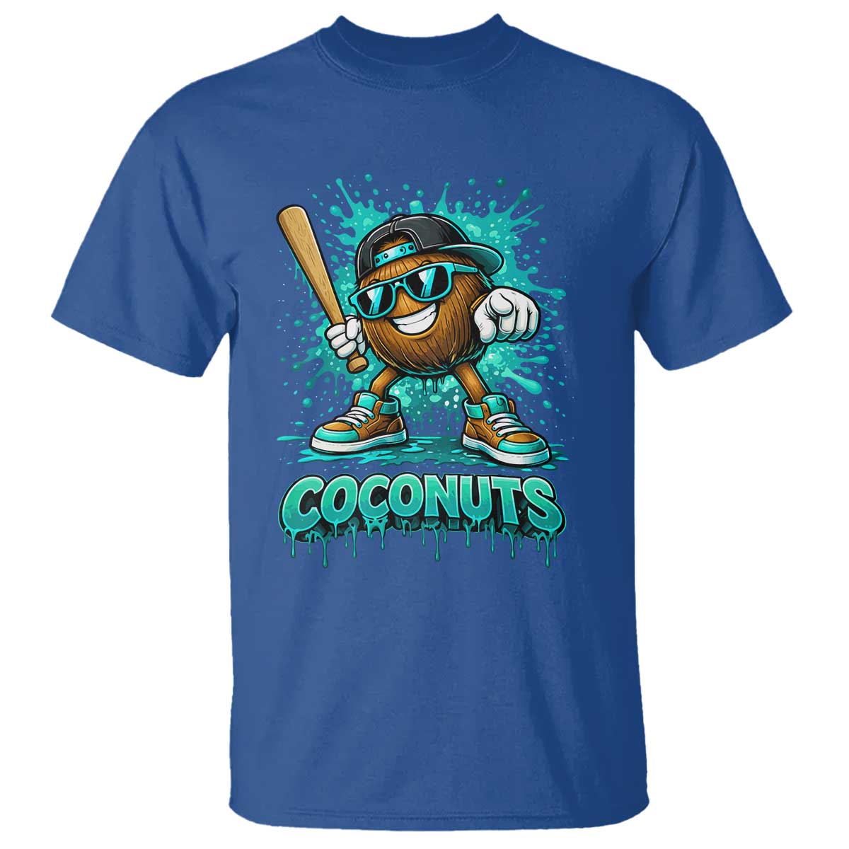 Baseball Coconut T Shirt Funny Graffiti Splatter Sports