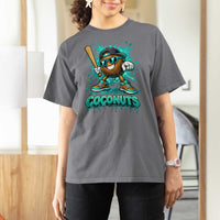 Baseball Coconut T Shirt For Women Funny Graffiti Splatter Sports
