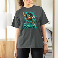Baseball Coconut T Shirt For Women Funny Graffiti Splatter Sports