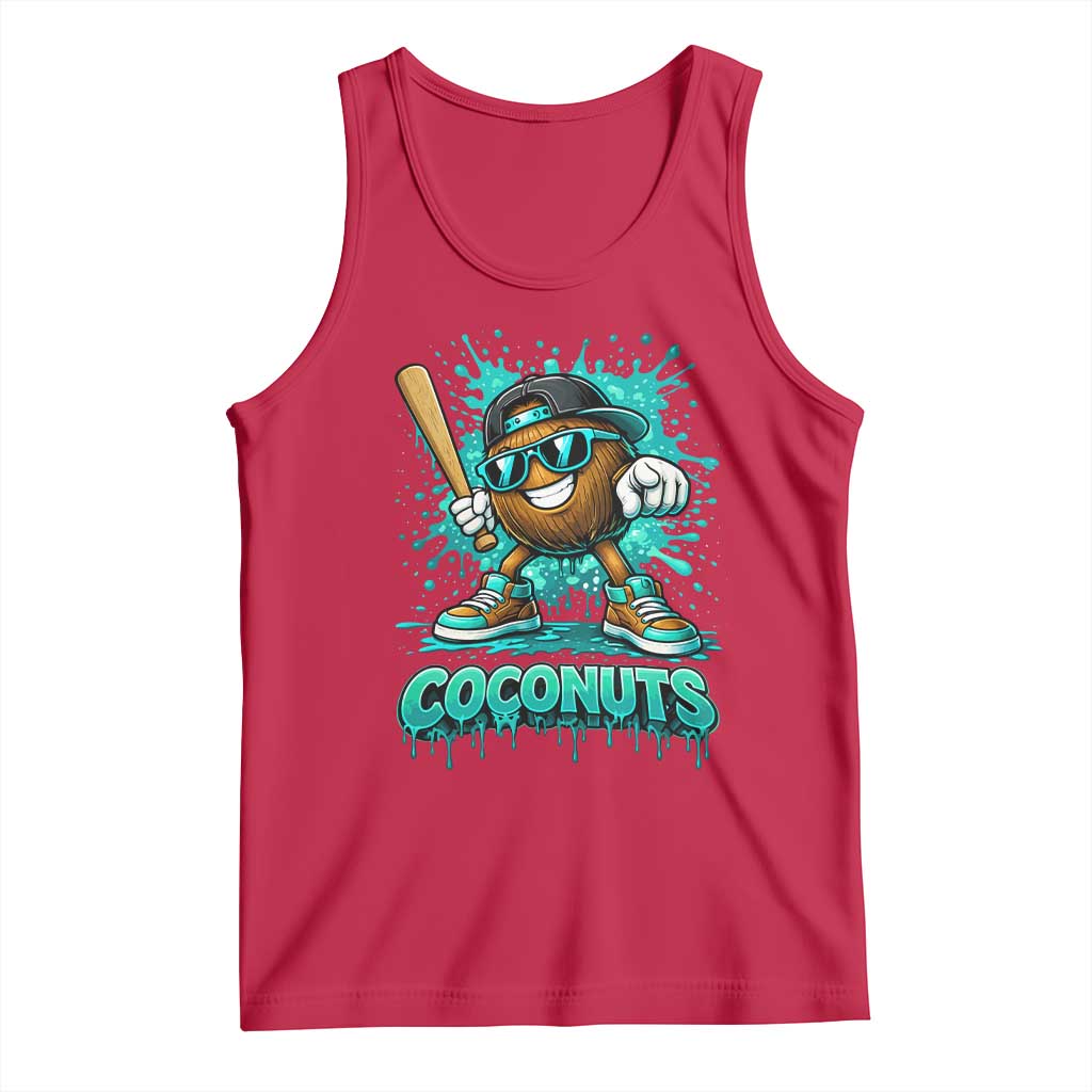 Baseball Coconut Tank Top Funny Graffiti Splatter Sports