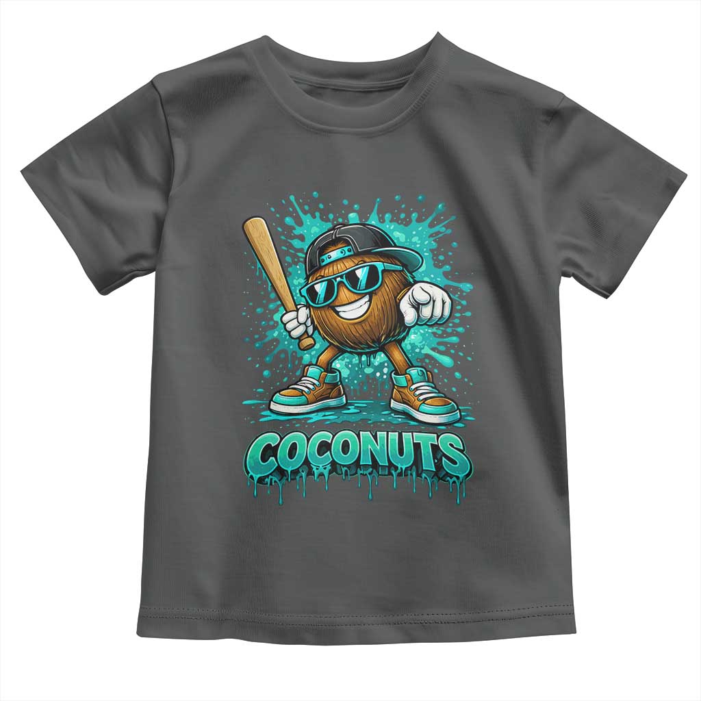 Baseball Coconut Toddler T Shirt Funny Graffiti Splatter Sports