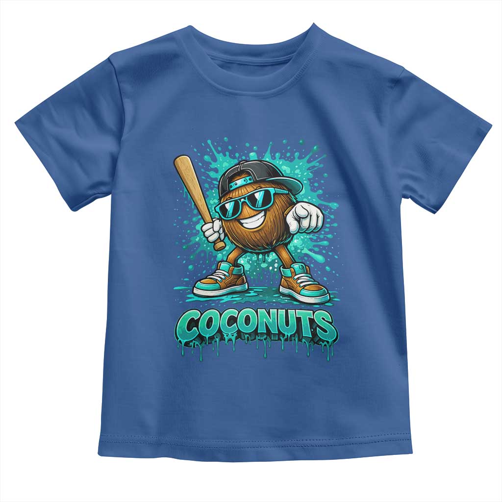 Baseball Coconut Toddler T Shirt Funny Graffiti Splatter Sports