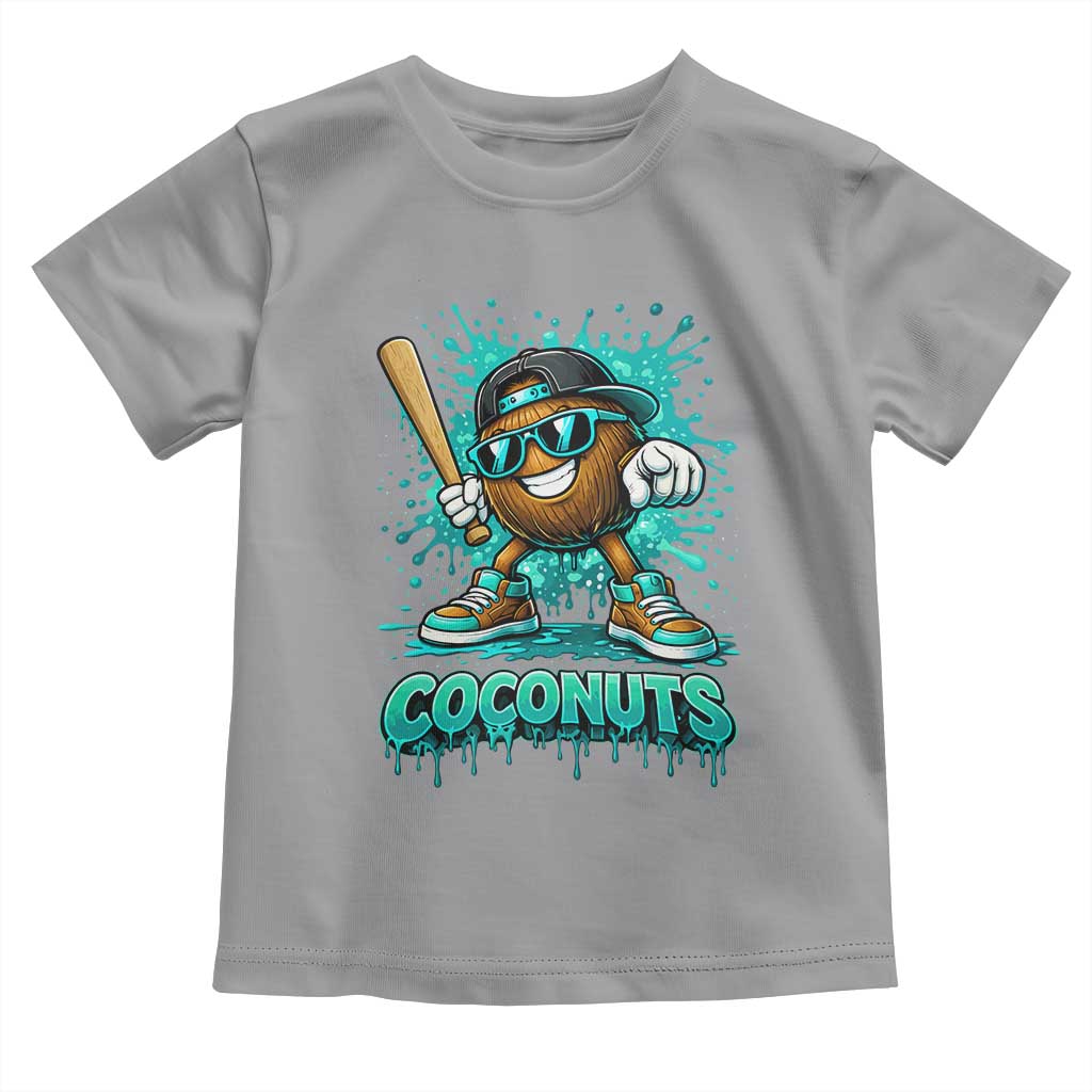 Baseball Coconut Toddler T Shirt Funny Graffiti Splatter Sports