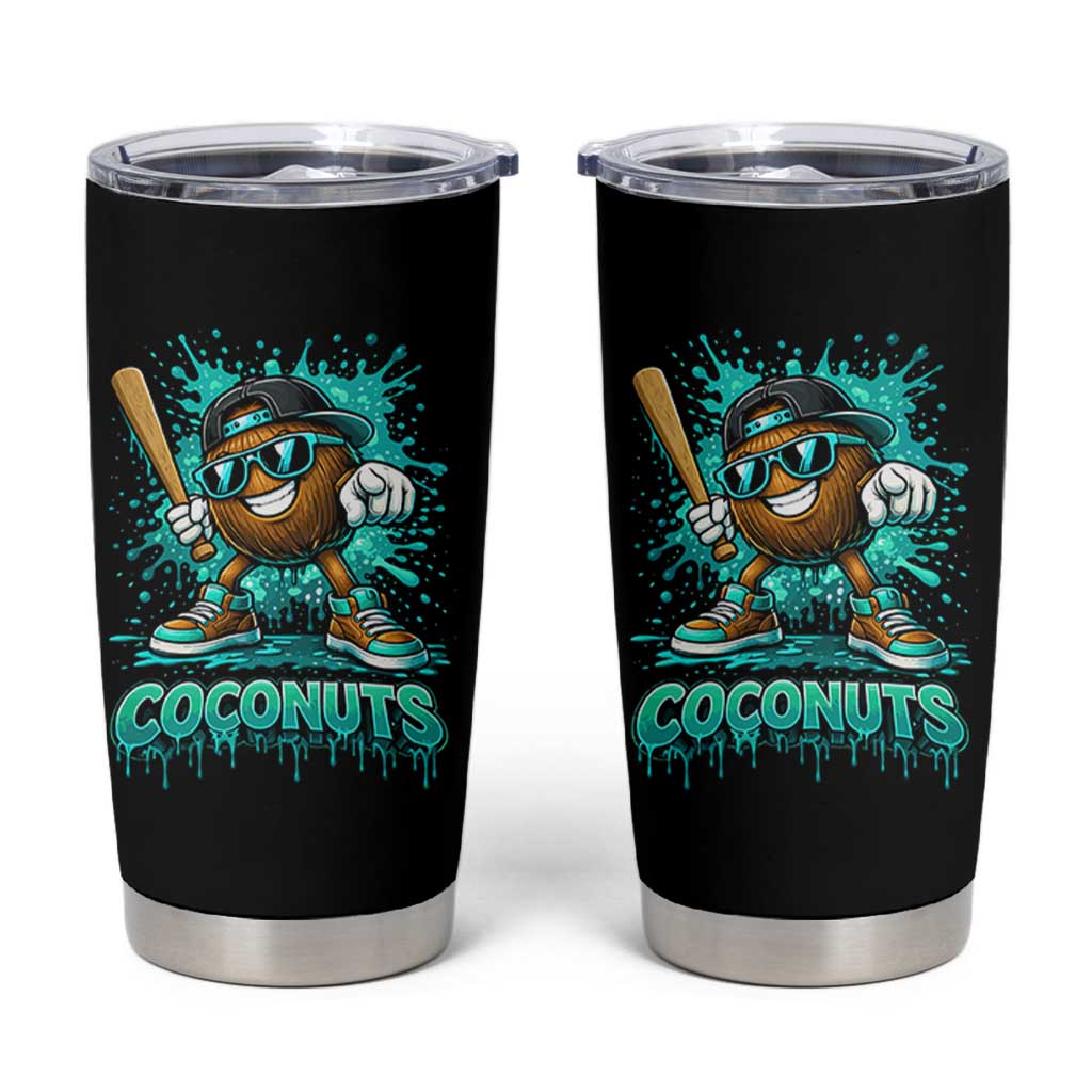 Baseball Coconut Tumbler Cup Funny Graffiti Splatter Sports