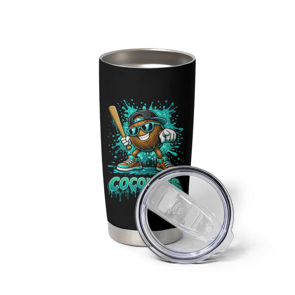 Baseball Coconut Tumbler Cup Funny Graffiti Splatter Sports