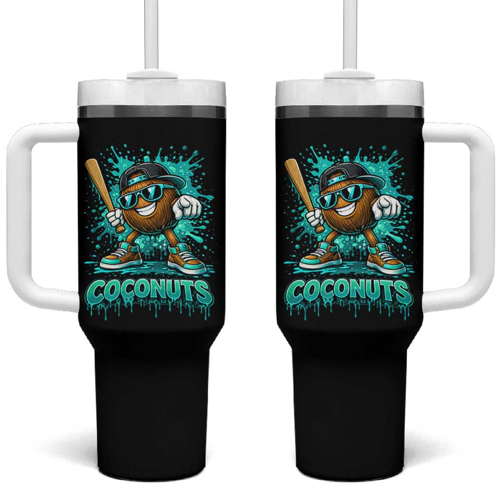 Baseball Coconut Tumbler With Handle Funny Graffiti Splatter Sports