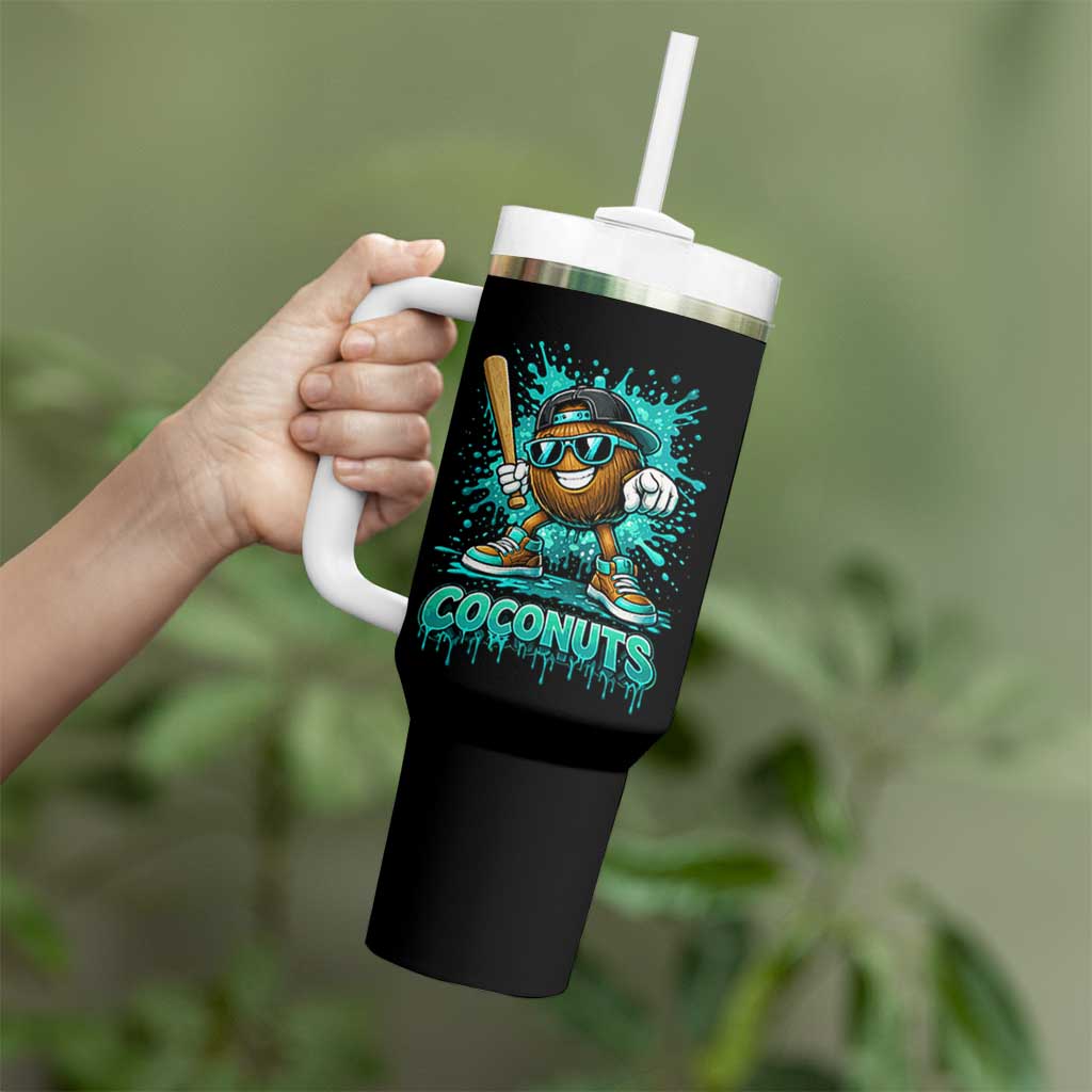 Baseball Coconut Tumbler With Handle Funny Graffiti Splatter Sports
