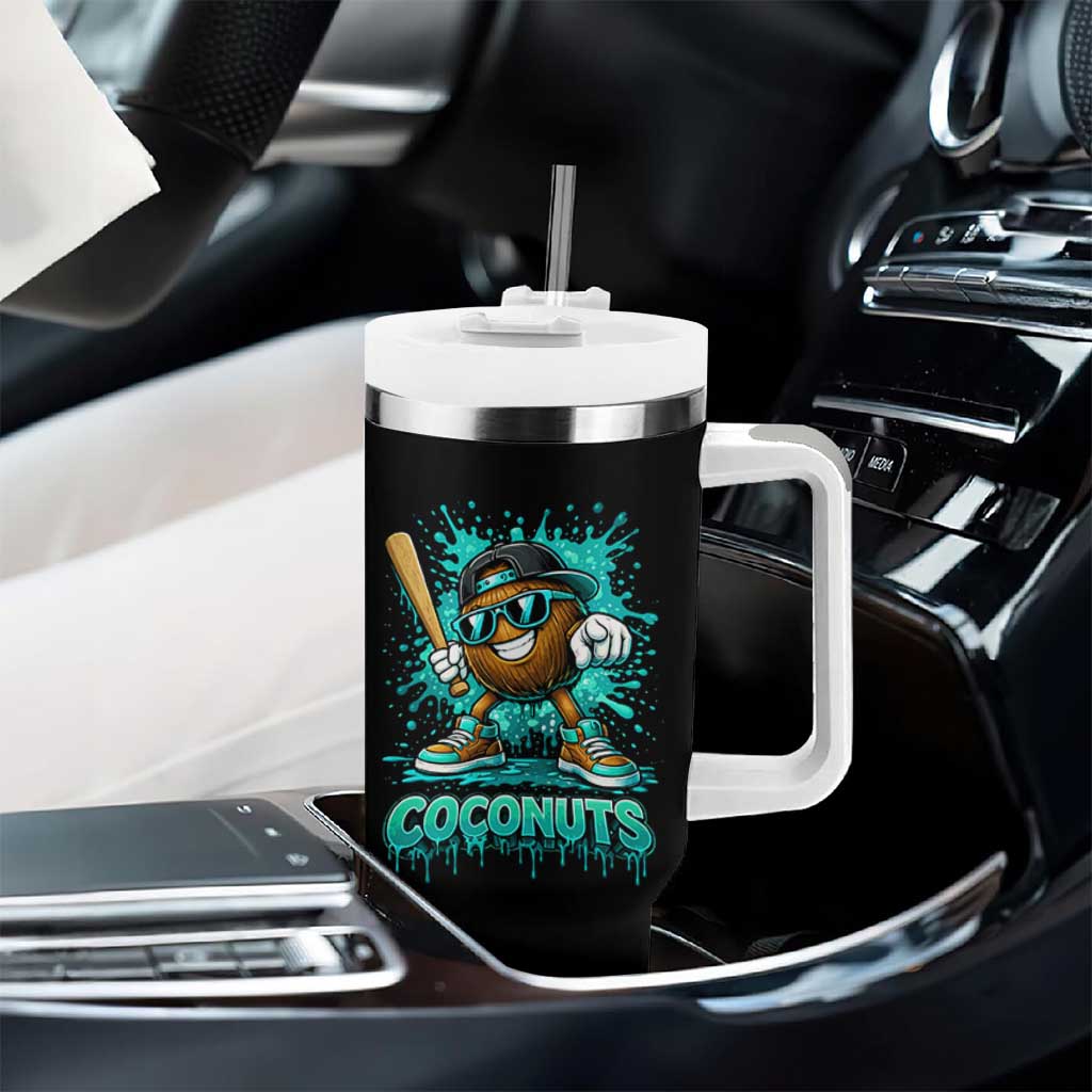 Baseball Coconut Tumbler With Handle Funny Graffiti Splatter Sports