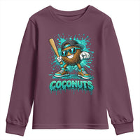 Baseball Coconut Youth Sweatshirt Funny Graffiti Splatter Sports