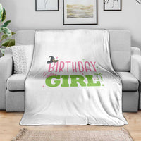 Birthday Girl Throw Blanket Witch Pink Green Toddler Baby 1st 2nd 3rd 4th 5th 6th 7th