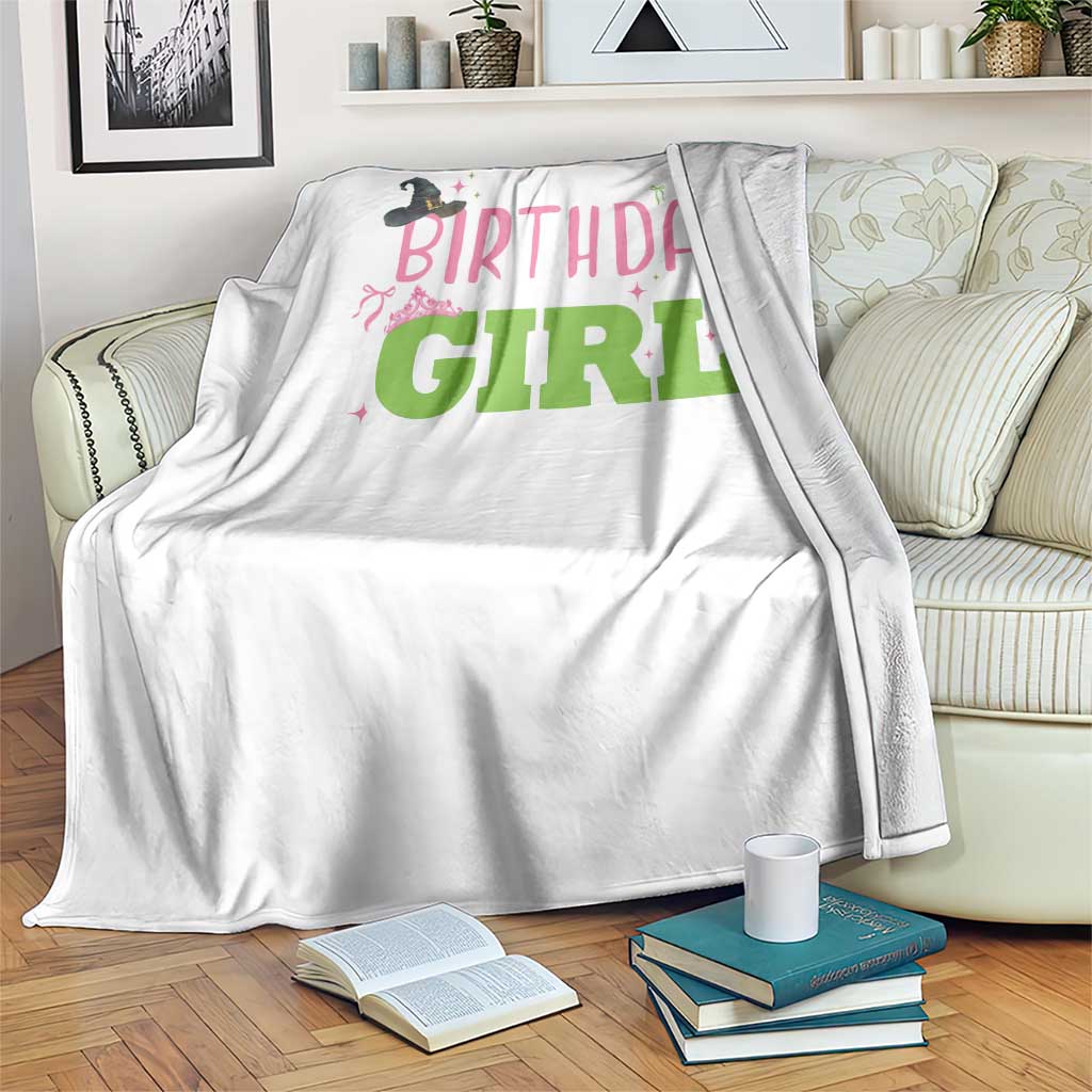 Birthday Girl Throw Blanket Witch Pink Green Toddler Baby 1st 2nd 3rd 4th 5th 6th 7th