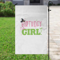 Birthday Girl Garden Flag Witch Pink Green Toddler Baby 1st 2nd 3rd 4th 5th 6th 7th