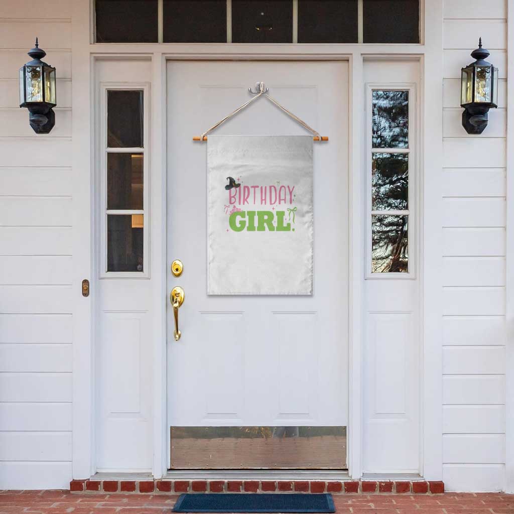 Birthday Girl Garden Flag Witch Pink Green Toddler Baby 1st 2nd 3rd 4th 5th 6th 7th