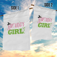 Birthday Girl Garden Flag Witch Pink Green Toddler Baby 1st 2nd 3rd 4th 5th 6th 7th
