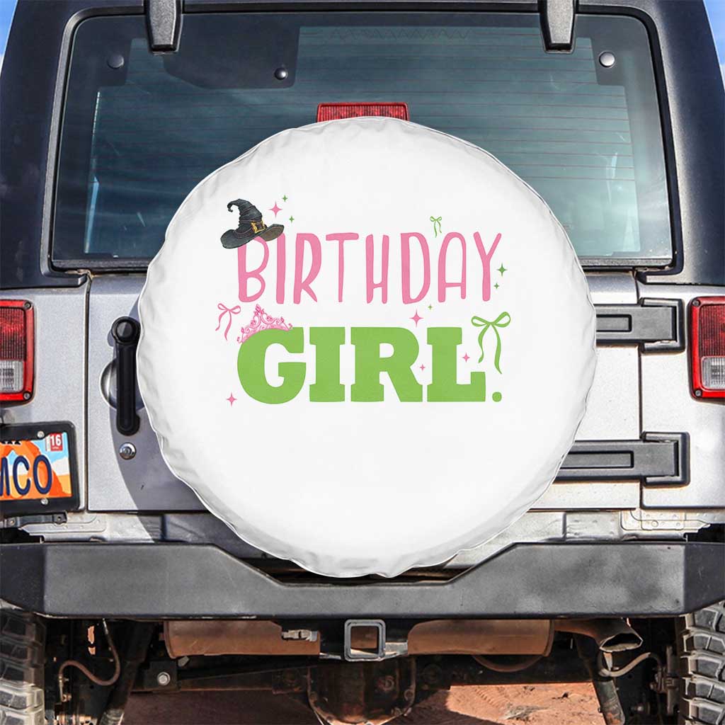 Birthday Girl Spare Tire Cover Witch Pink Green Toddler Baby 1st 2nd 3rd 4th 5th 6th 7th