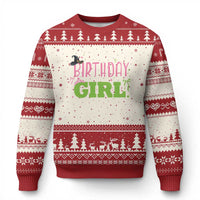 Birthday Girl Ugly Christmas Sweater Witch Pink Green Toddler Baby 1st 2nd 3rd 4th 5th 6th 7th
